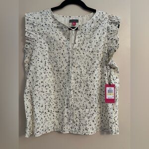 Vince Camuto Cream Floral Print Blouse